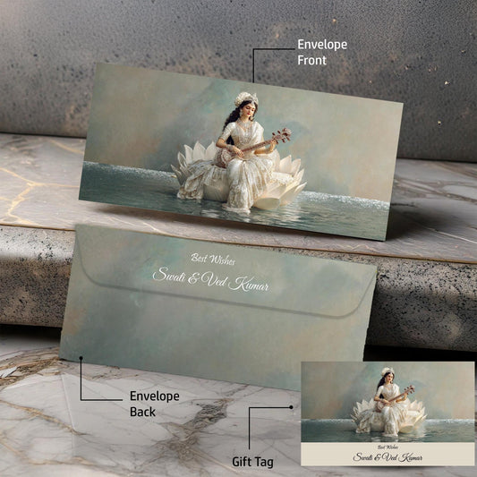 Personalised Money Envelopes - Saraswati Vidya Design - Chatterbox Labels-Envelopes