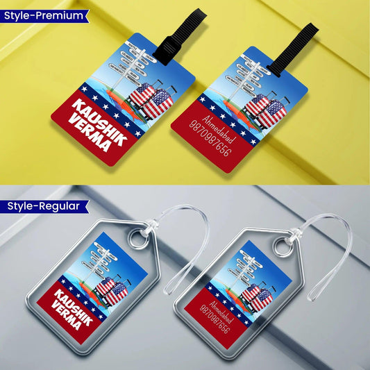 Personalized Luggage Tags - USA Design - Chatterbox Labels - Luggage Tags