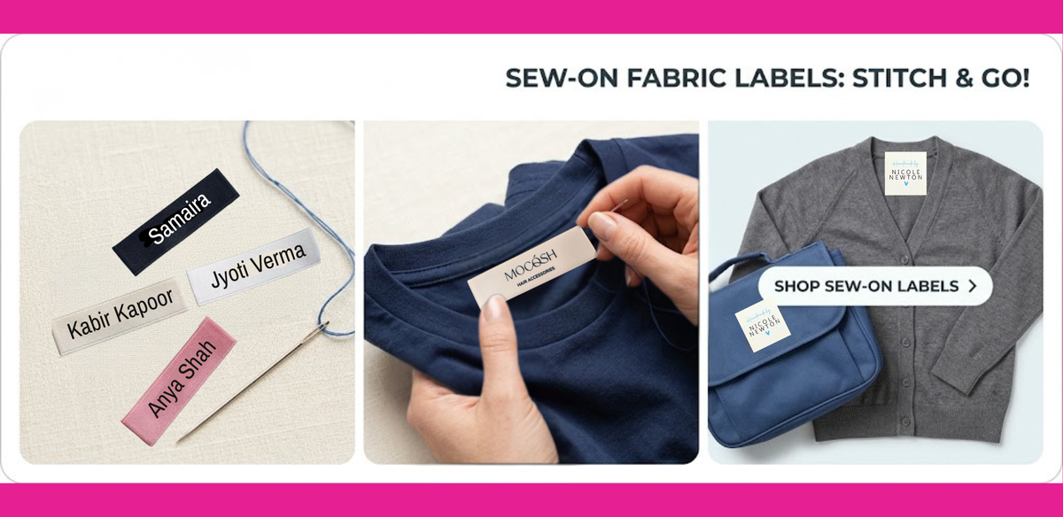 Custom Sew On Fabric Labels for Clothing