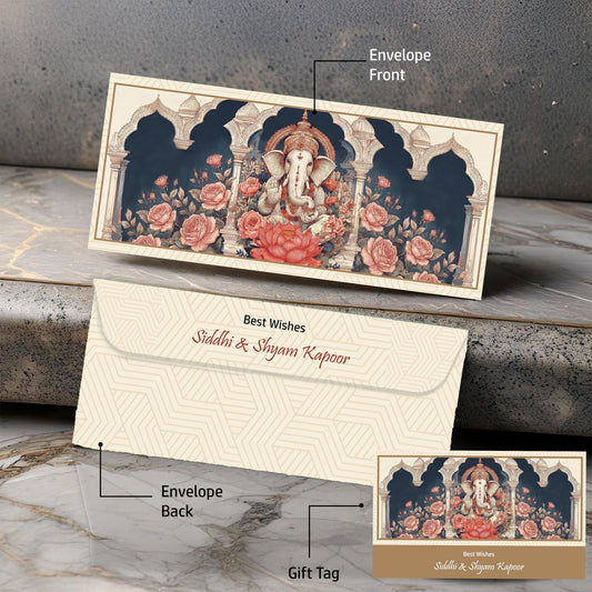 Personalised Money Envelopes - Siddhivinayak Blessings Design - Chatterbox Labels-Envelopes