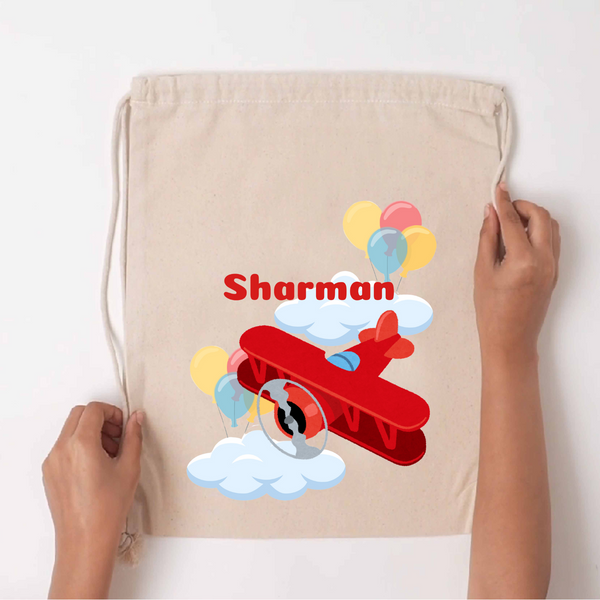 Custom Drawstring Bag - Sky High Chatterbox Labels