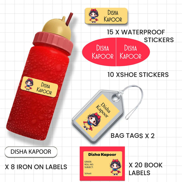 All You Need Pack - Set of 55 pieces - GIRLS & PRINCESSES - Chatterbox Labels - Value Packs