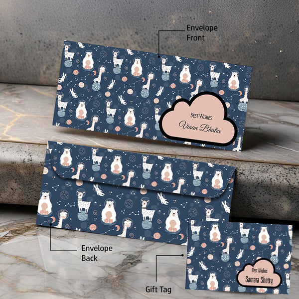 Personalised Money Envelopes - Space Animals - Set of 20