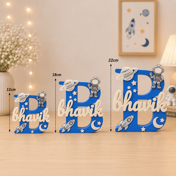 Space Theme Personalised 3D Printed Name Stand - Chatterbox Labels-3D Printed Gifts