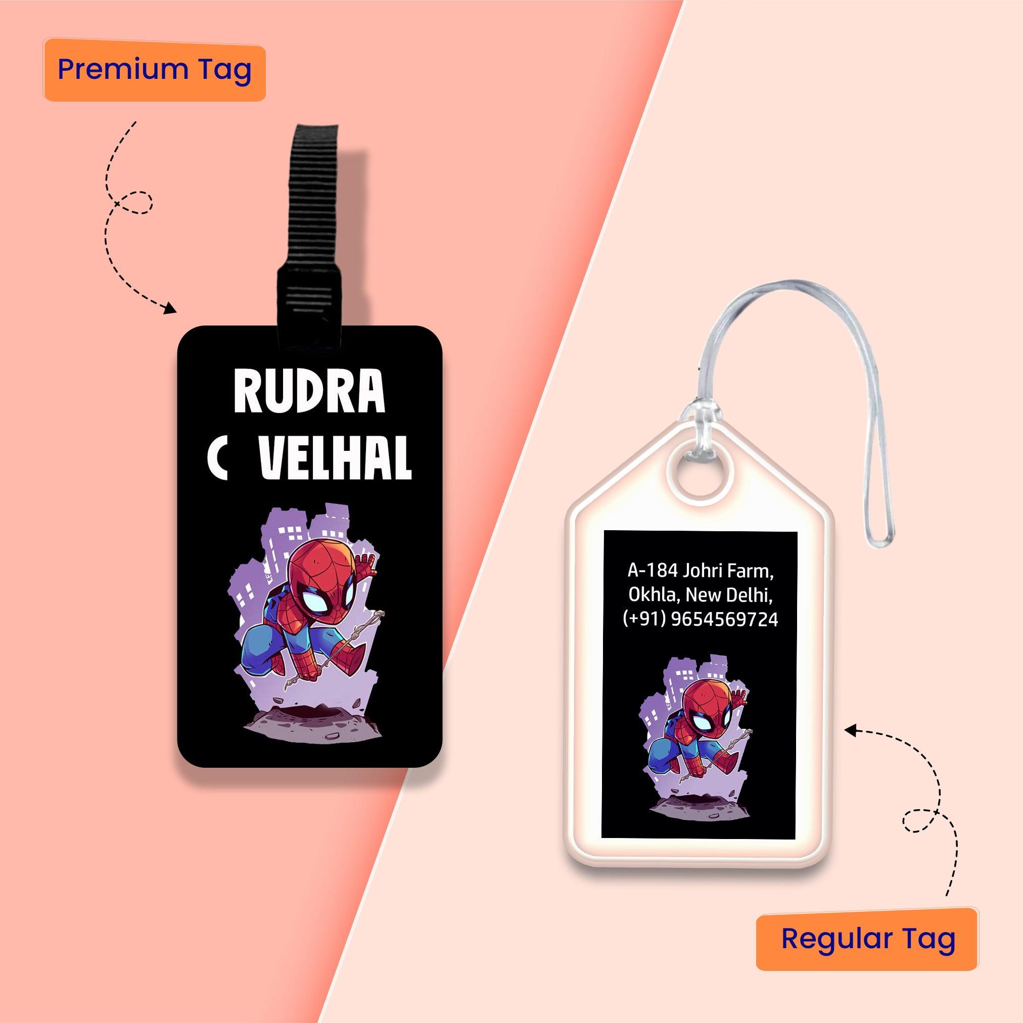 Personalized Bag Tags for Kids - Spiderman Design