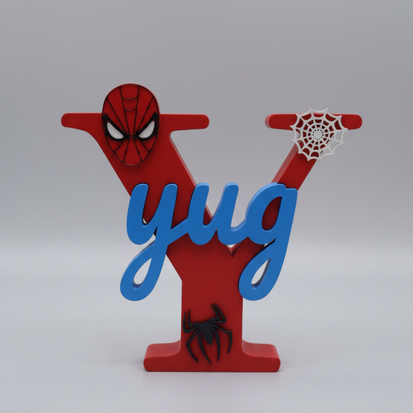 Spiderman Theme Personalised 3D Printed Name Stand