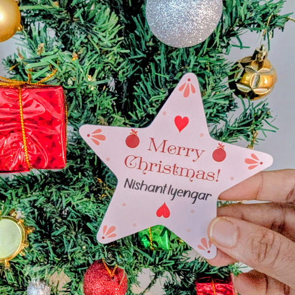 Custom Shape Christmas Gift Tags/Gift Labels - Star of Joy - Chatterbox Labels - Gift Tags