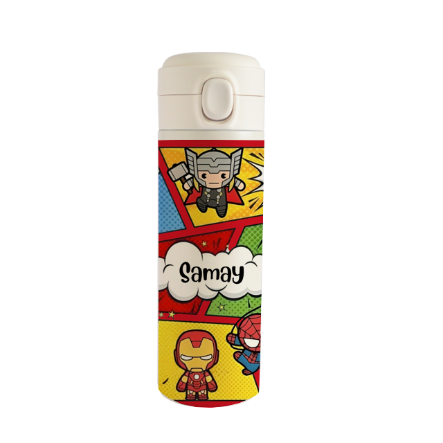 Personalised Stainless Steel Water Bottle - Super Hero