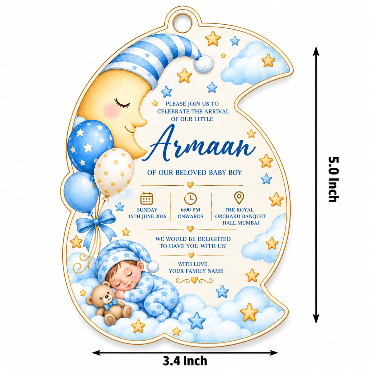 Baby Shower & Birth Announcement Gift Tags in a Sweet Moonlight Design