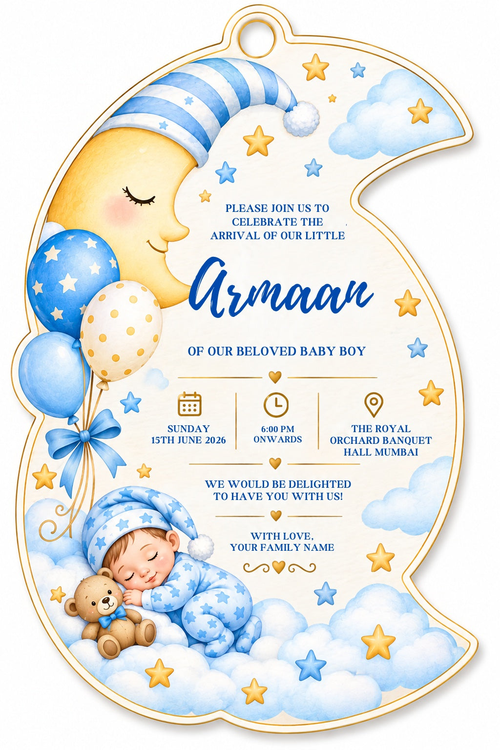 Baby Shower & Birth Announcement Gift Tags in a Sweet Moonlight Design