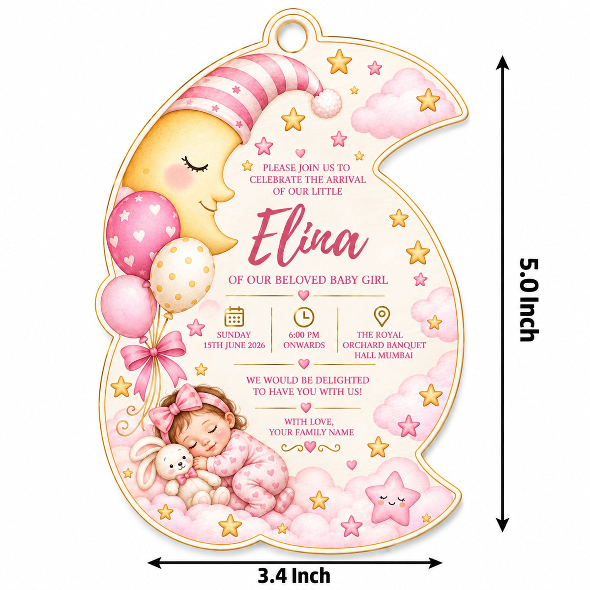 Baby Shower & Birth Announcement Gift Tags in a Sweet Moonlight Design