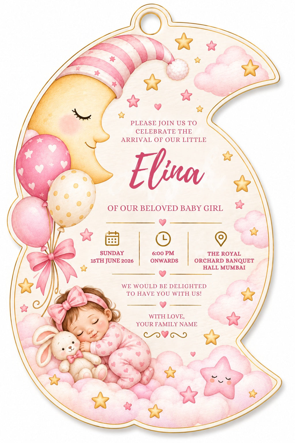 Baby Shower & Birth Announcement Gift Tags in a Sweet Moonlight Design
