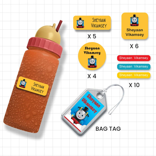 Assorted Shapes Waterproof Labels - Thomas & Friends Theme - Chatterbox Labels-Personalised Waterproof Stickers - Opaque