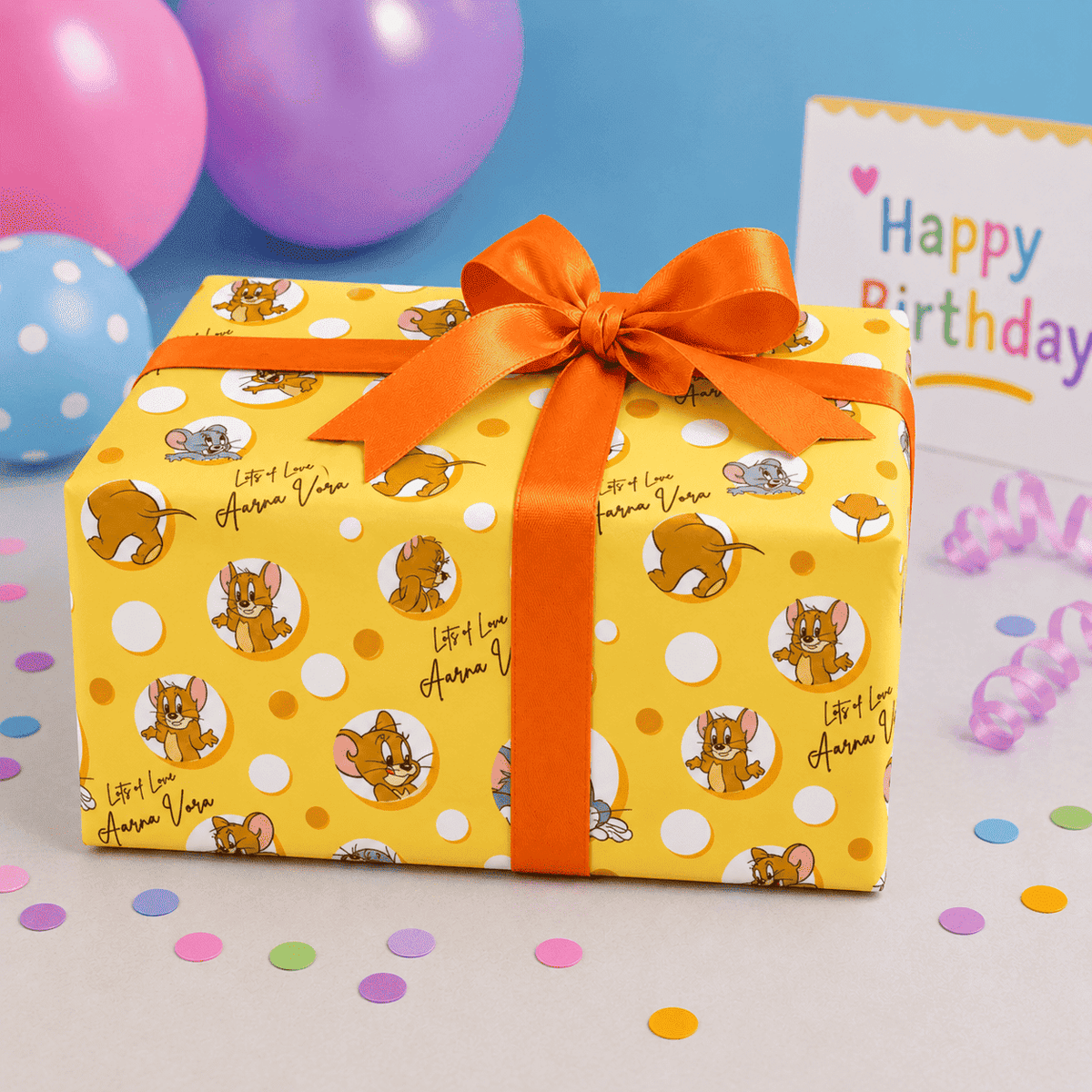 Custom Gift Wrapping Paper for Kids - Tom & Jerry - Chatterbox Labels - Wrapping Paper
