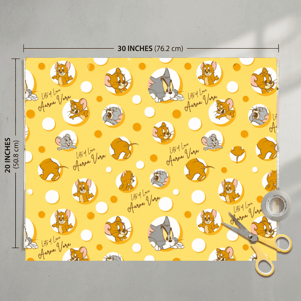 Custom Gift Wrapping Paper for Kids - Tom & Jerry - Chatterbox Labels - Wrapping Paper