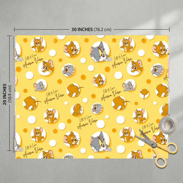 Custom Gift Wrapping Paper for Kids - Tom & Jerry - Chatterbox Labels - Wrapping Paper