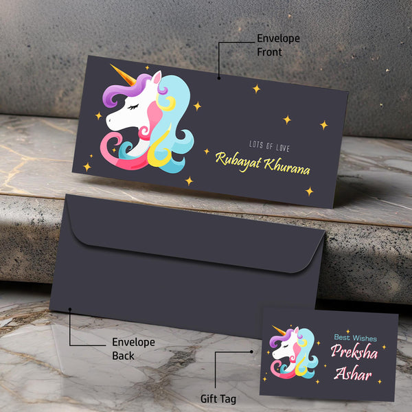 Personalised Money Envelopes - Unicorn Design- Set of 20