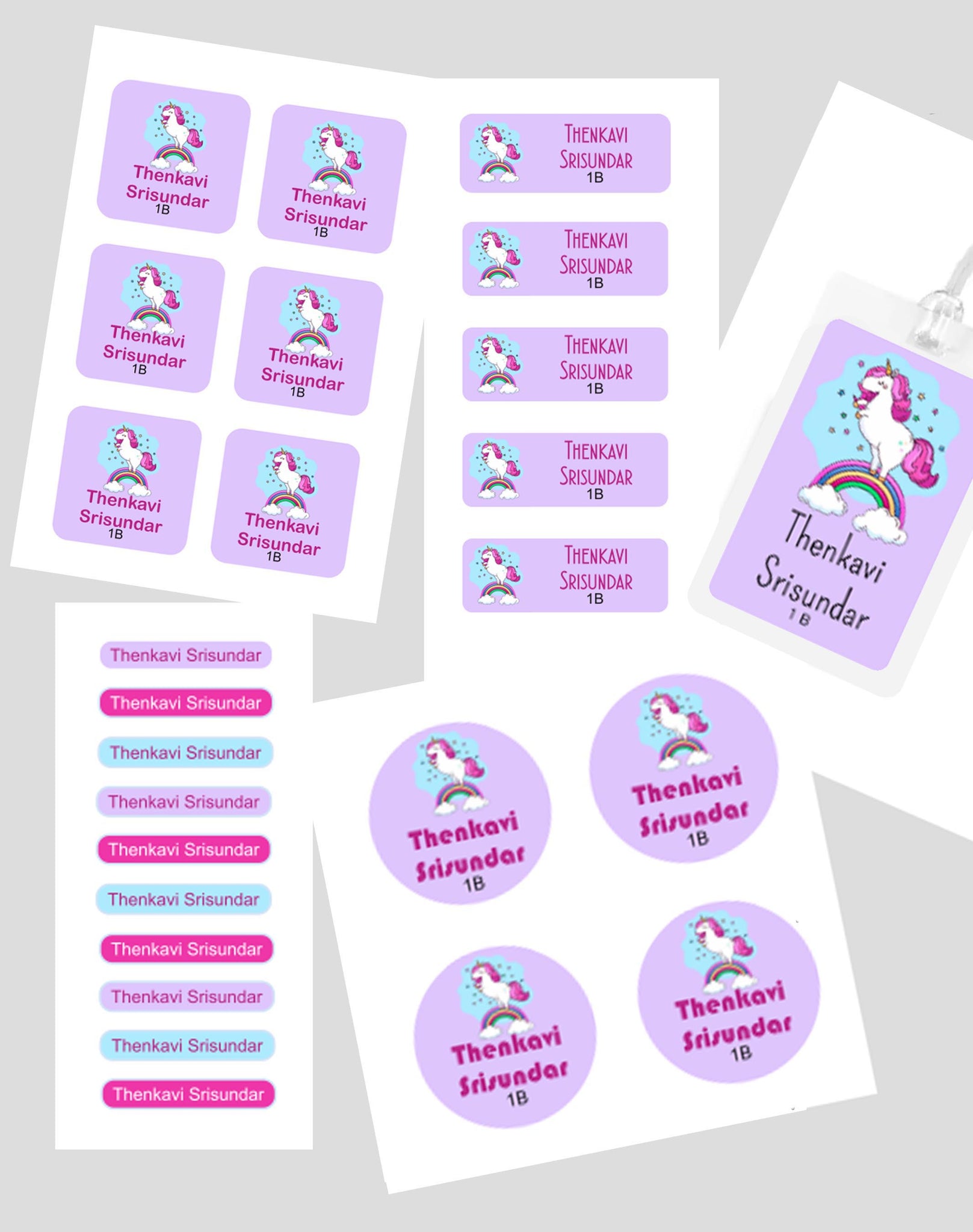Assorted Waterproof Labels - Unicorn Theme Chatterbox Labels