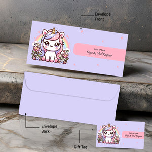 Personalised Money Envelopes - Unicorn Bliss Design - Set of 20