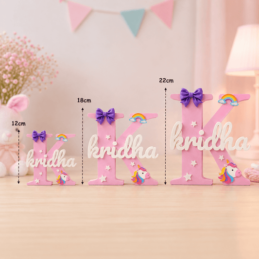 Unicorn Theme Personalised 3D Printed Name Stand - Chatterbox Labels-3D Printed Gifts