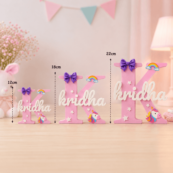 Unicorn Theme Personalised 3D Printed Name Stand - Chatterbox Labels-3D Printed Gifts