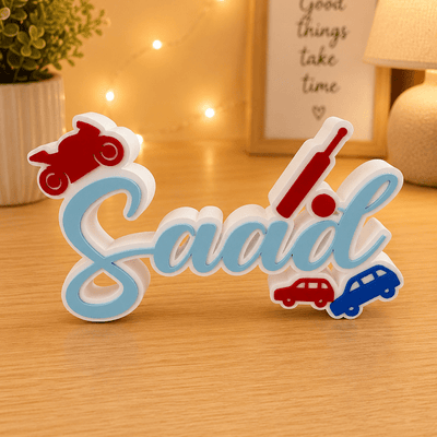 Personalised Sports & Wheels Name Stand