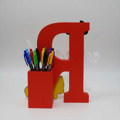 Personalised Name Stand & Pen Holder Vehicles Theme - Chatterbox Labels-3D Printed Gifts