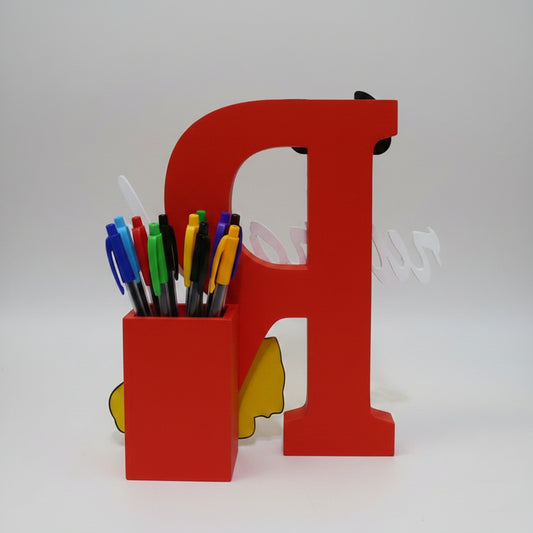 Personalised Name Stand & Pen Holder Vehicles Theme - Chatterbox Labels-3D Printed Gifts