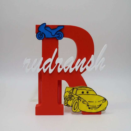 Personalised Name Stand & Pen Holder Vehicles Theme - Chatterbox Labels-3D Printed Gifts
