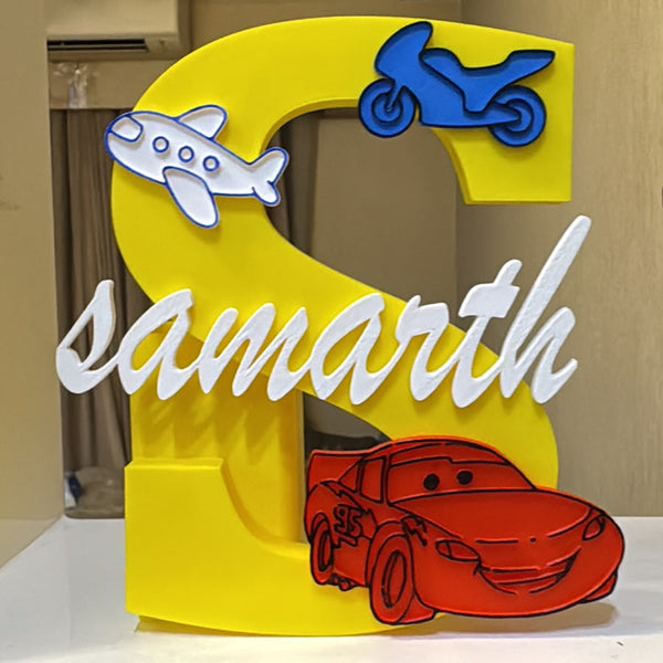 Personalised Name Stand & Pen Holder Vehicles Theme