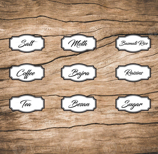 Kitchen Labels & Stickers Pack of 60 - Chatterbox Labels - Kitchen Labels
