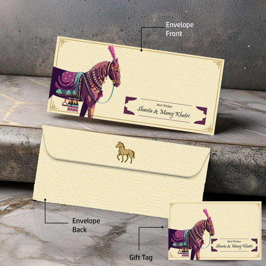Personalised Money Envelopes - Wedding Horse Theme - Chatterbox Labels-Envelopes