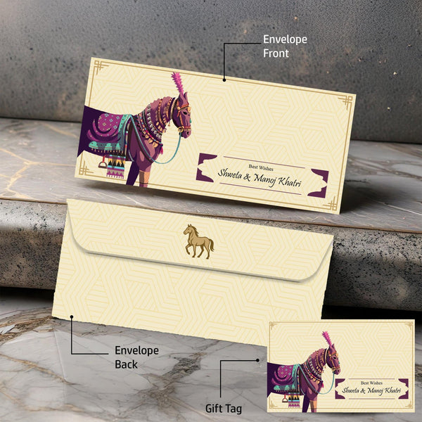 Personalised Money Envelopes - Wedding Horse Theme - Chatterbox Labels-Envelopes