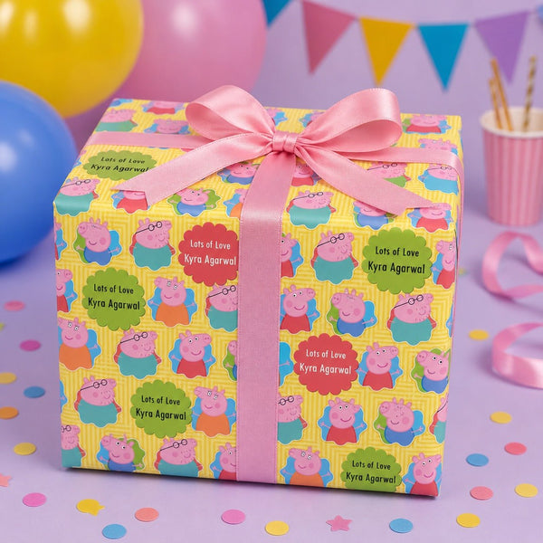 Custom Gift Wrapping Paper for Kids - Peppa Pig - Chatterbox Labels - Wrapping Paper