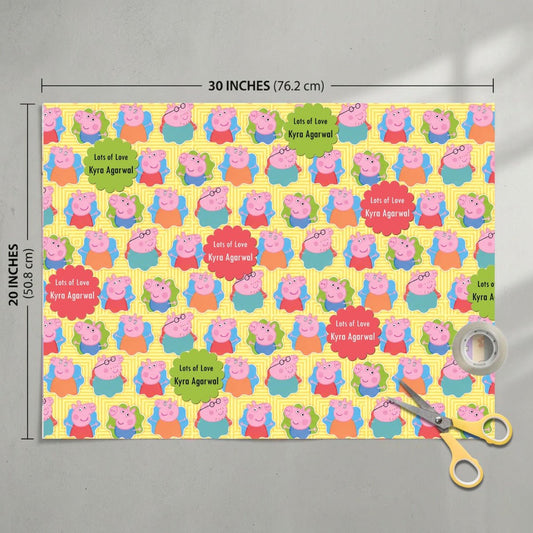 Custom Gift Wrapping Paper for Kids - Peppa Pig - Chatterbox Labels - Wrapping Paper
