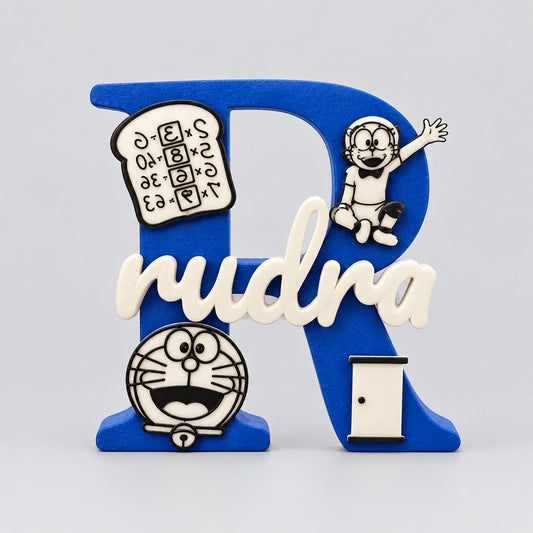 Doraemon Theme Personalised Name Stand Glow In The Dark
