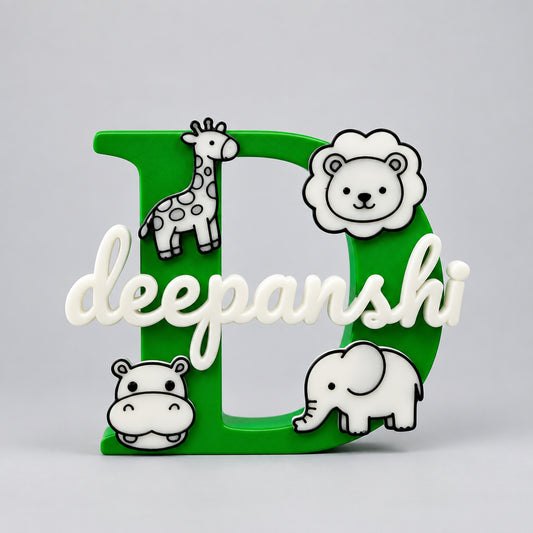 Animals Theme Personalised Name Stand Glow In The Dark