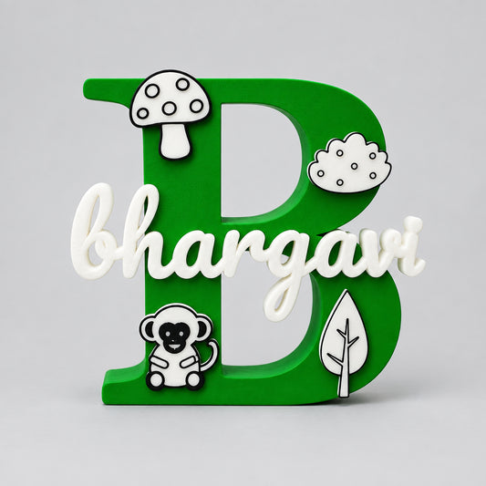 Woodland Theme Personalised Name Stand Glow In The Dark