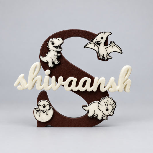 Dinosaur Theme Personalised Name Stand Glow In The Dark