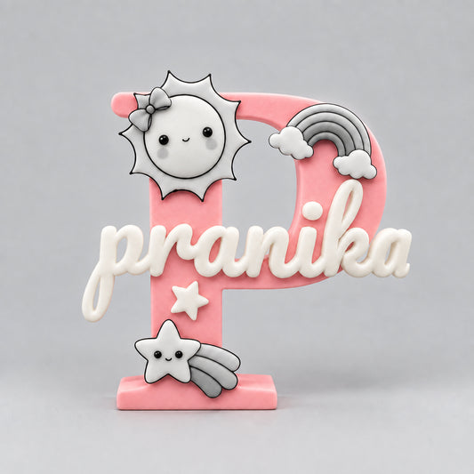 Sunshine Theme Personalised Name Stand Glow In The Dark