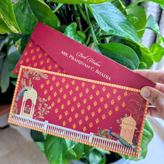 Personalised Money Envelopes - Crimson Peacock - Chatterbox Labels - Envelopes