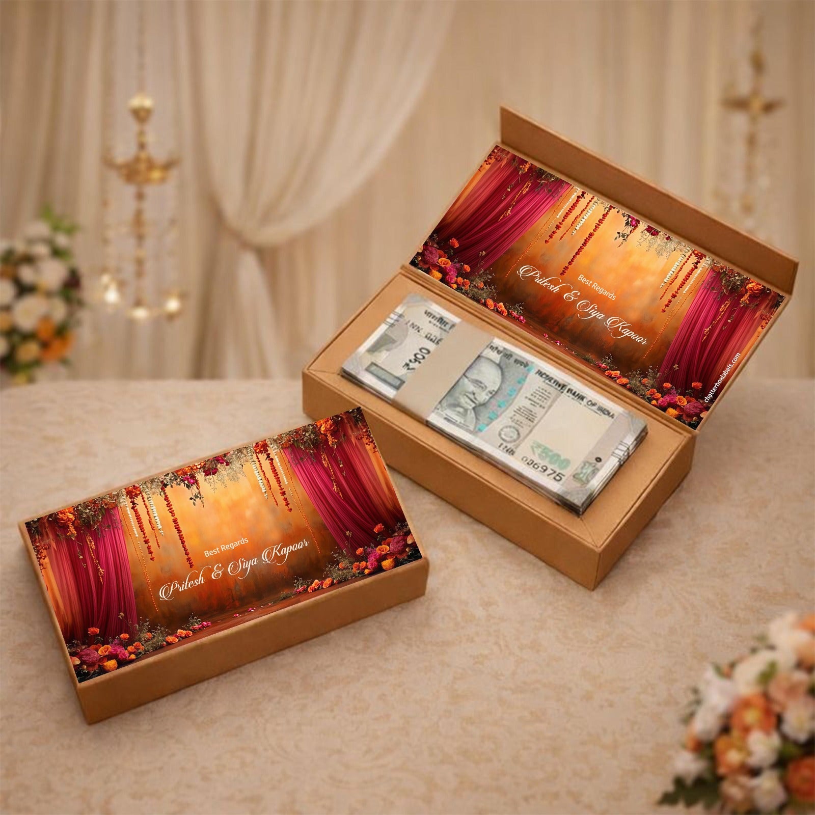 Personalised Shagun Cash Gift Box - Wedding Mandap