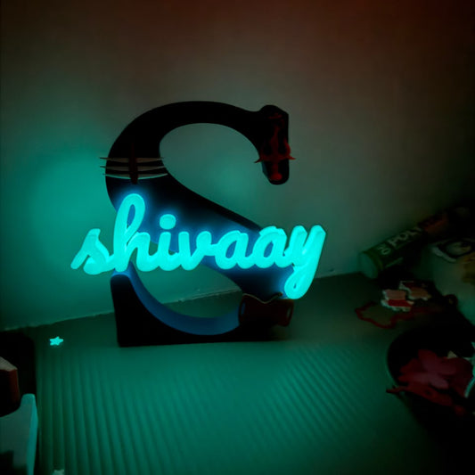 Lord Shiva Theme Personalised Name Stand Glow In The Dark