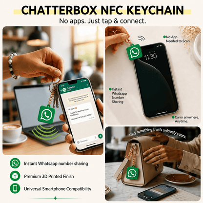 Custom 3D Printed NFC Whatsapp Keychain - Chatterbox Labels-Keychain