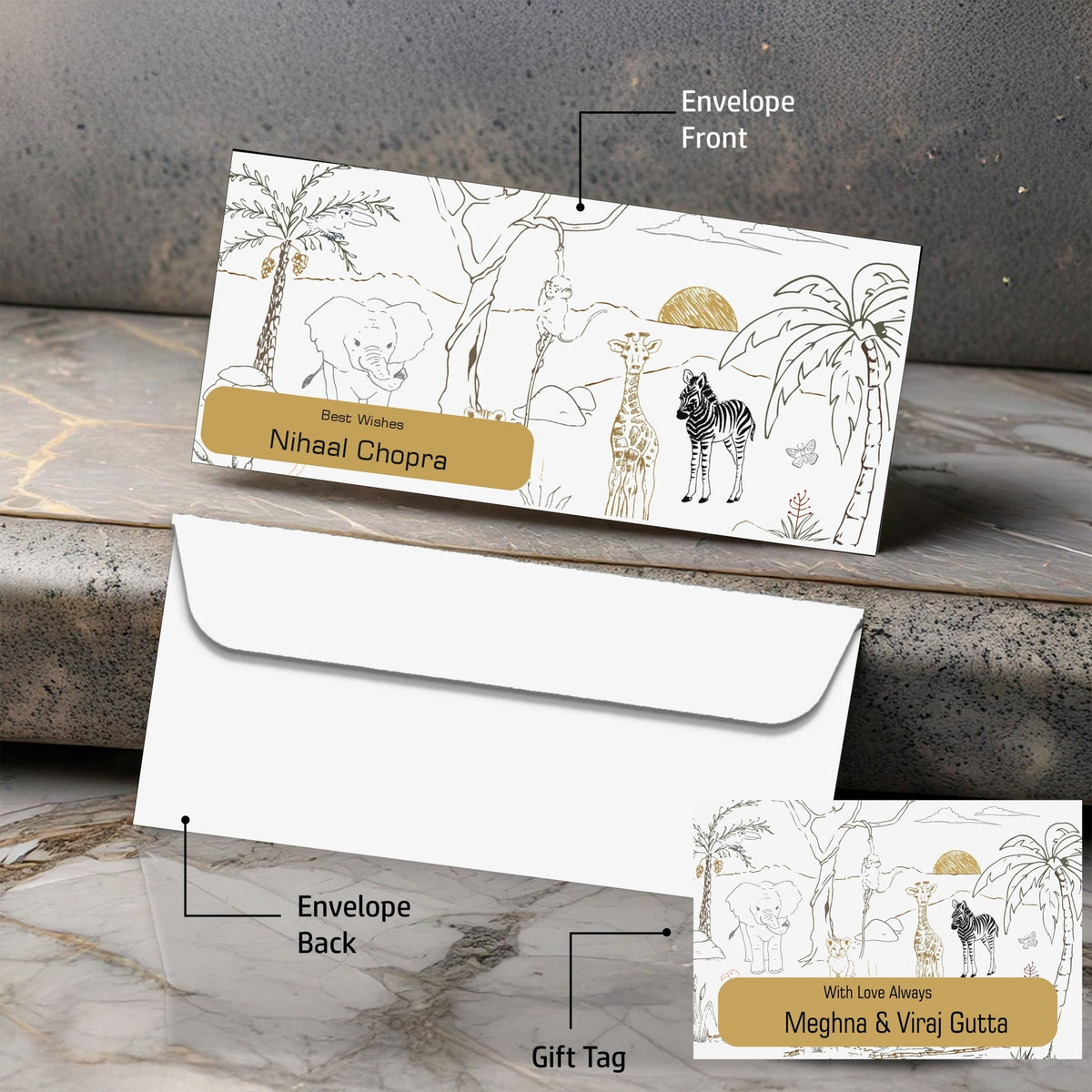 Personalised Money Envelopes - Wildlife Theme - Set of 20 - Chatterbox Labels-Envelopes