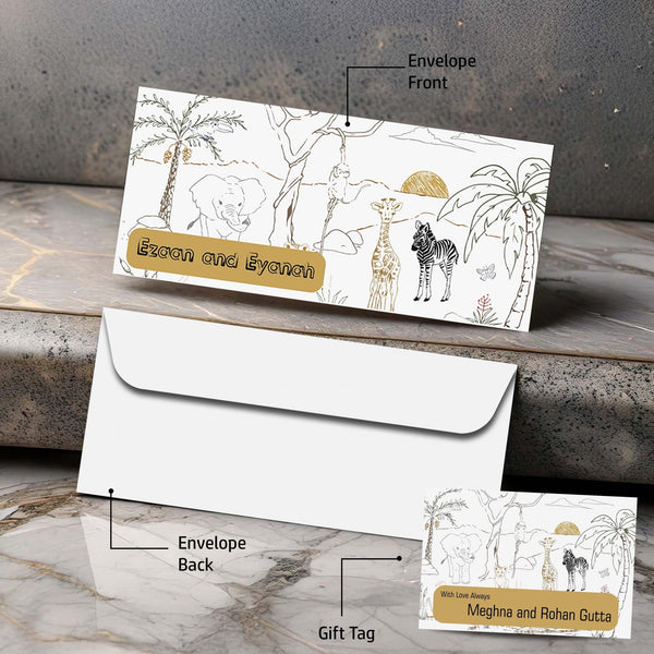 Personalised Money Envelopes - Wildlife Theme - Set of 20 - Chatterbox Labels - Envelopes