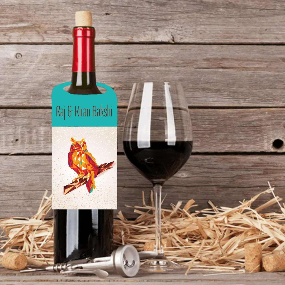 Wine Bottle Neck Tag - Golden Nightwatch - Set of 10 - Chatterbox Labels - Wine Gifting