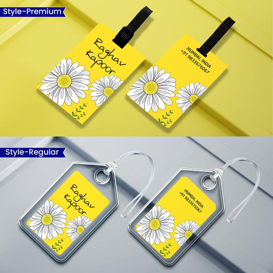 Personalized Luggage Tags - Daisy Bloom - Chatterbox Labels - Luggage Tags