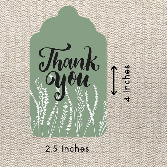 Personalised Thank You Cards - Zen In Green - Set of 15 - Chatterbox Labels - Thank You Cards