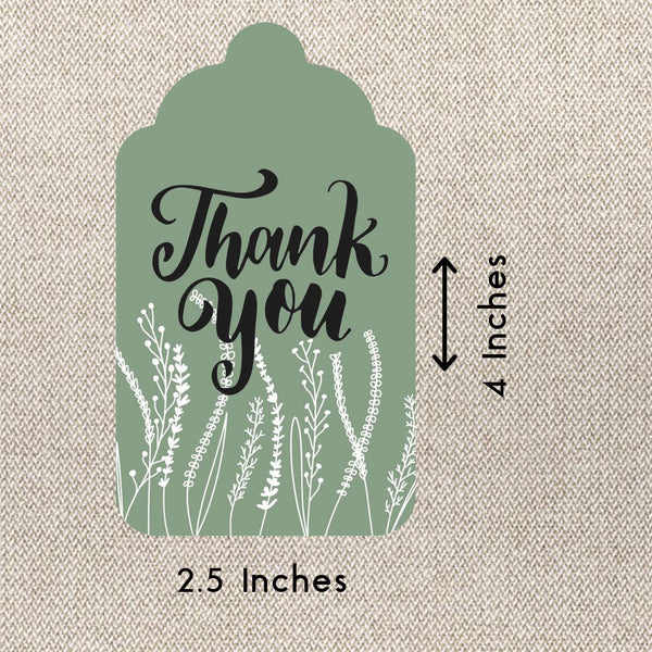 Personalised Thank You Cards - Zen In Green - Set of 15 Chatterbox Labels